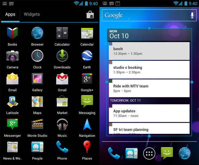 Android Ice cream Sandwich on Samsung Captivate
